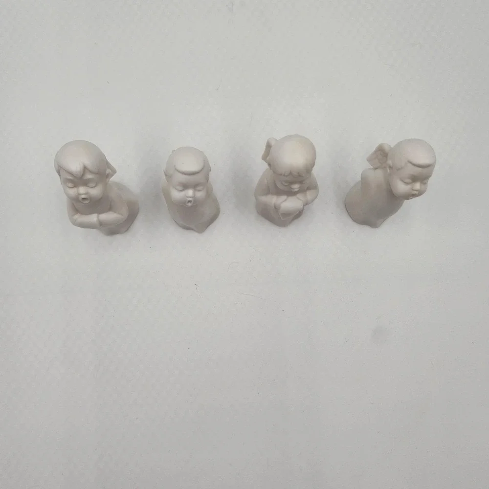 Vintage Schmid Bros Japan Bisque Porcelain Singing Angel Figurines Set‎ of 4